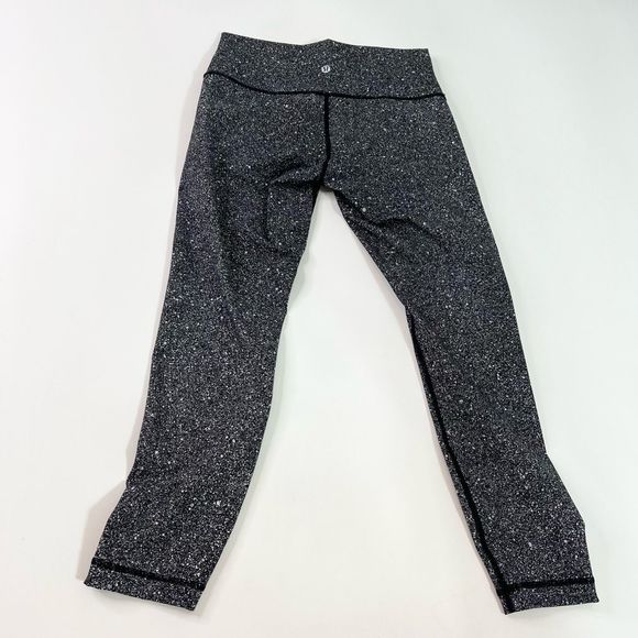 Lululemon Align Leggings Women's 8 Luminesce Splatter Ice Gray Black Pull-On - Picture 8 of 10